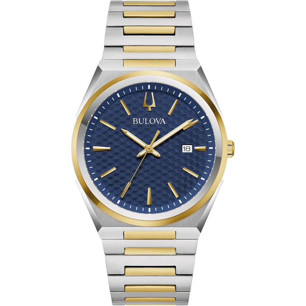 Bulova reloj clásico vestir hombre cuarzo 3 agujas acero | Oro/Plata