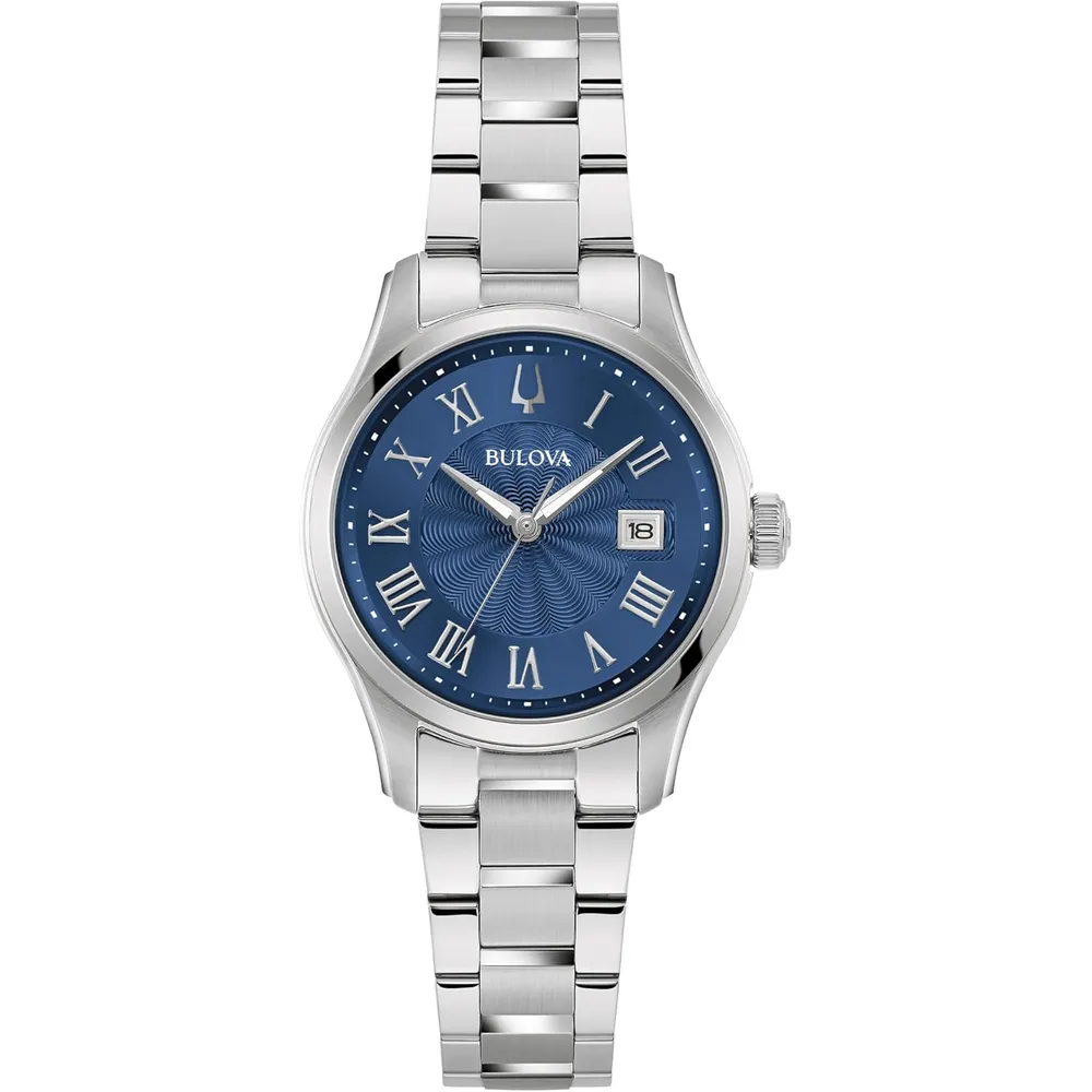 Bulova reloj clásico mini Wilton mujer cuarzo 3 agujas fecha | Plata