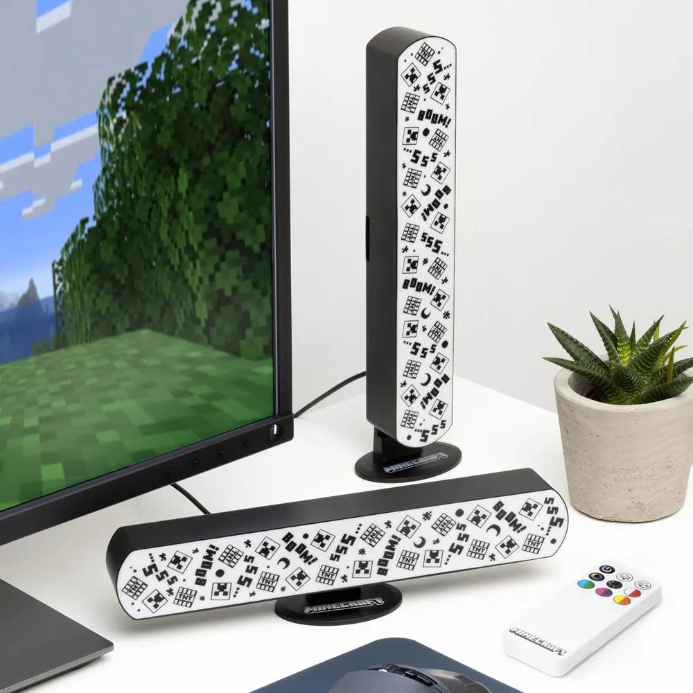Paladone Minecraft, set 2 barras de luz con control remoto oficial