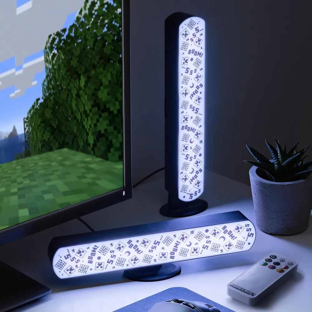 Paladone Minecraft, set 2 barras de luz con control remoto oficial