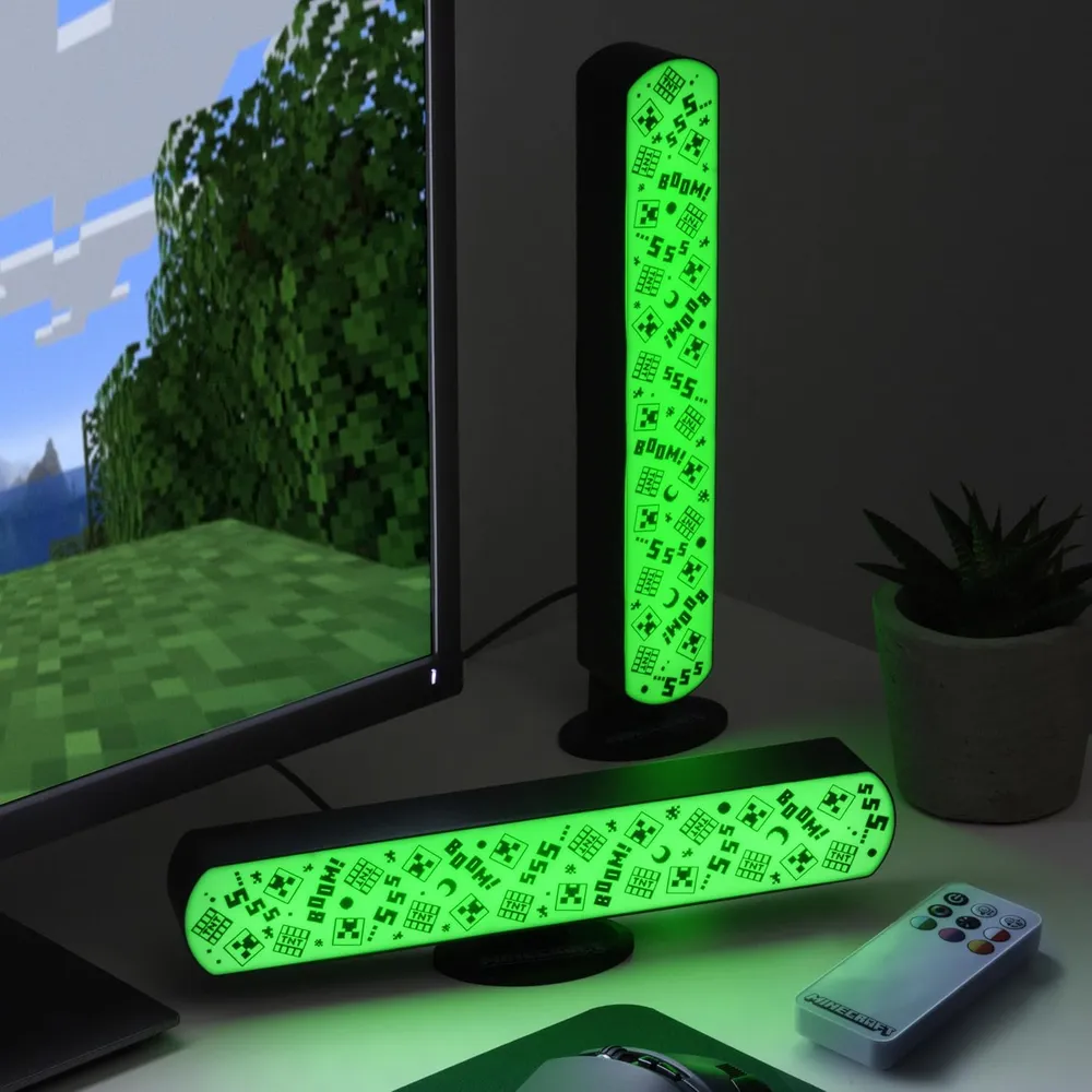 Paladone Minecraft, set 2 barras de luz con control remoto oficial