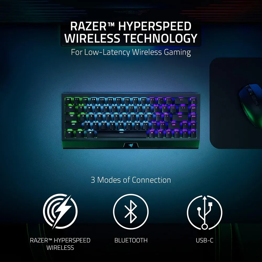 TECLADO INALÁMBRICO BLACKWIDOW V4 MINI HYPERSPEED RAZER | NEGRO