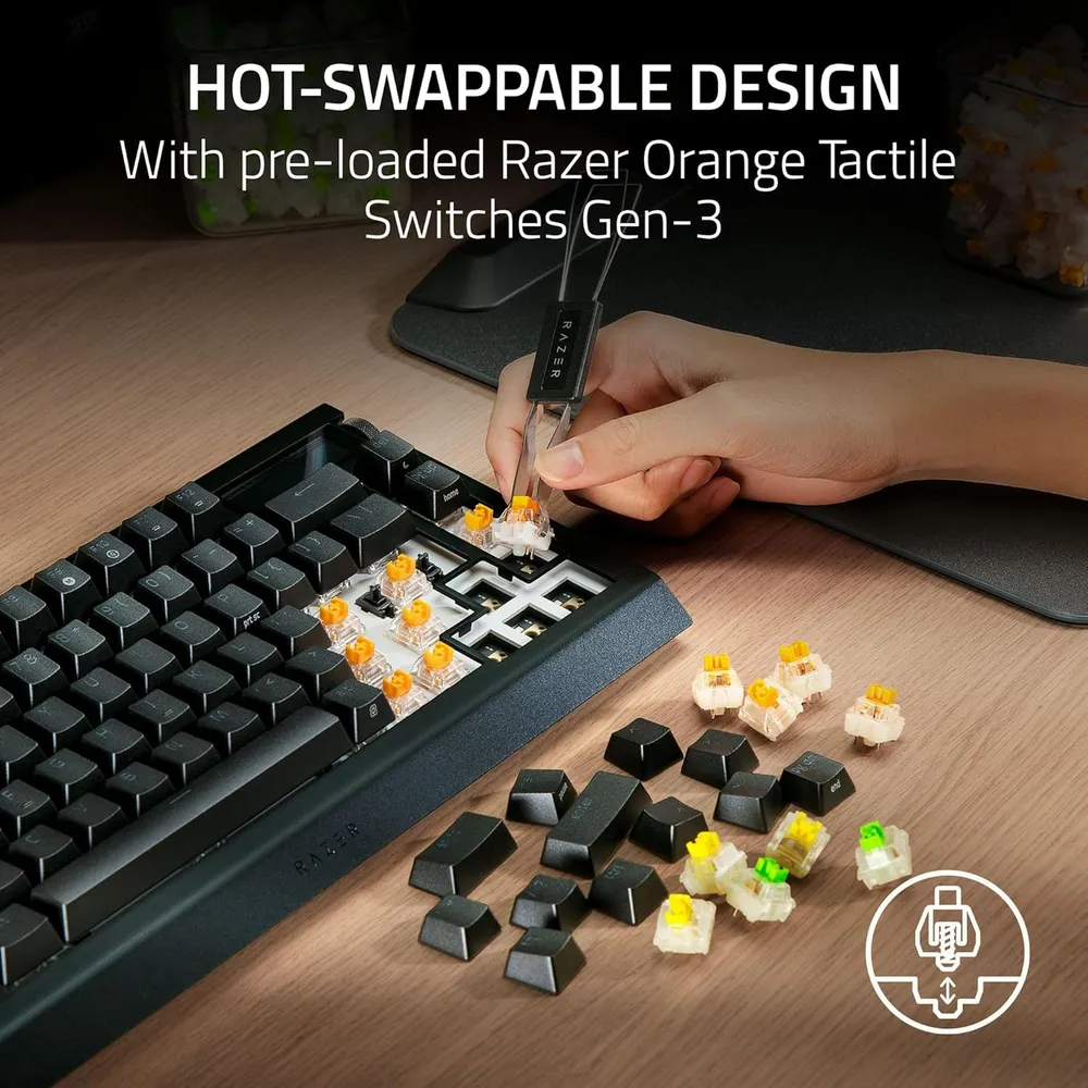 TECLADO INALÁMBRICO BLACKWIDOW V4 PRO 75% RAZER | NEGRO