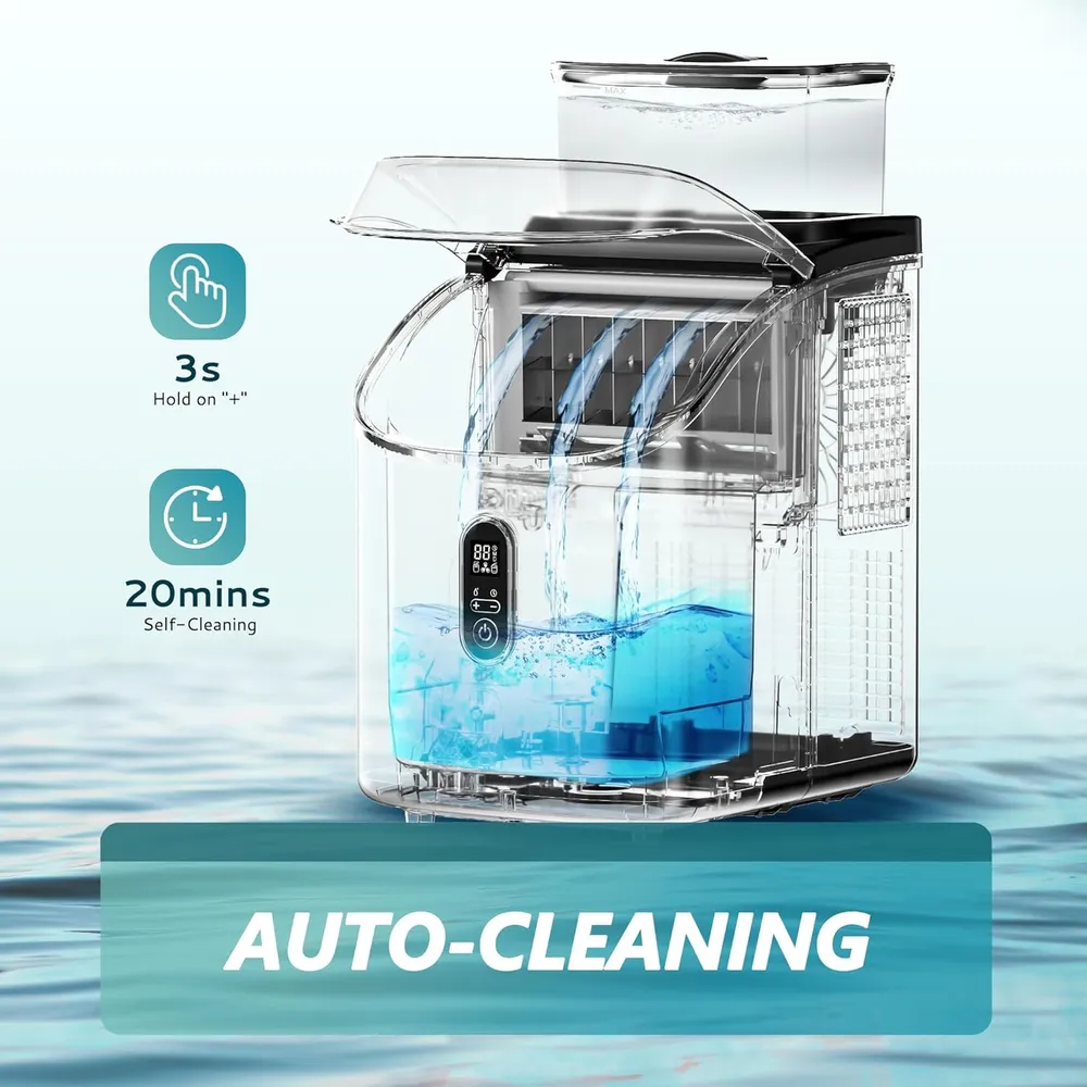 EUHOMY IM-FM MÁQUINA DE HIELO CON TANQUE EXTERNO 34 LB/24H | NEGRO