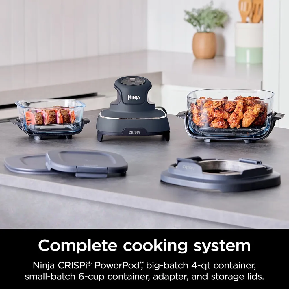 NINJA CRISPI FN101GY, COCINA PORTÁTIL 4 EN 1, CON FREIDORA DE AIRE | GRIS
