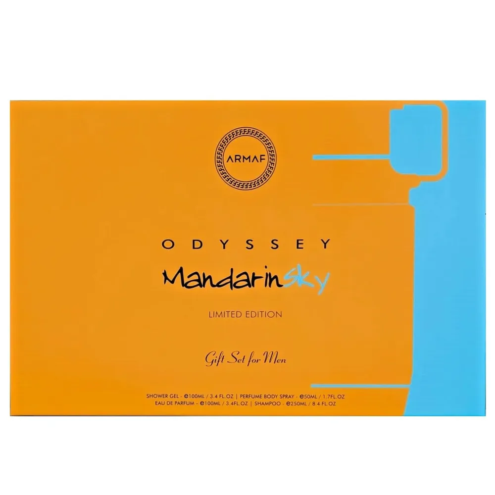 SET DE PERFUME ARMAF ODYSSEY MANDARIN SKY 4 PZS HOMBRE