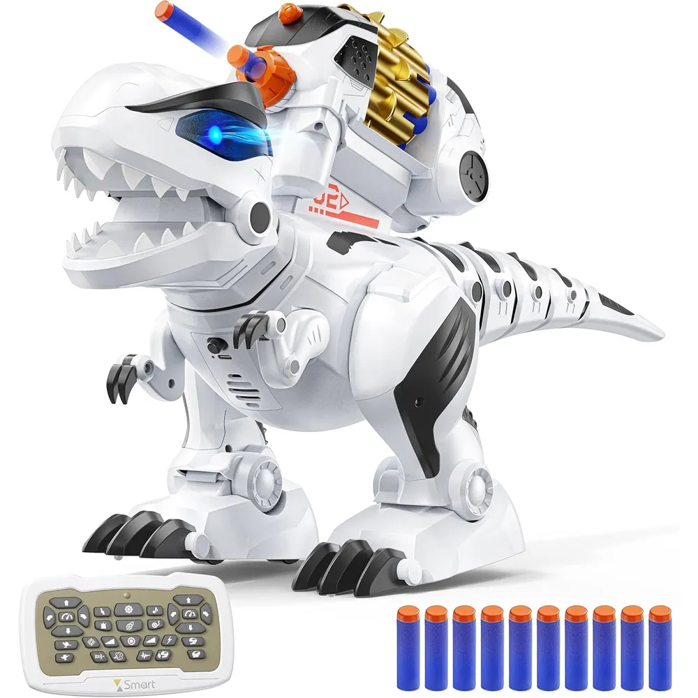 Ruko 8809 dinosaurio T-Rex recargable con sonido, luces y control remoto | Blanco/Negro