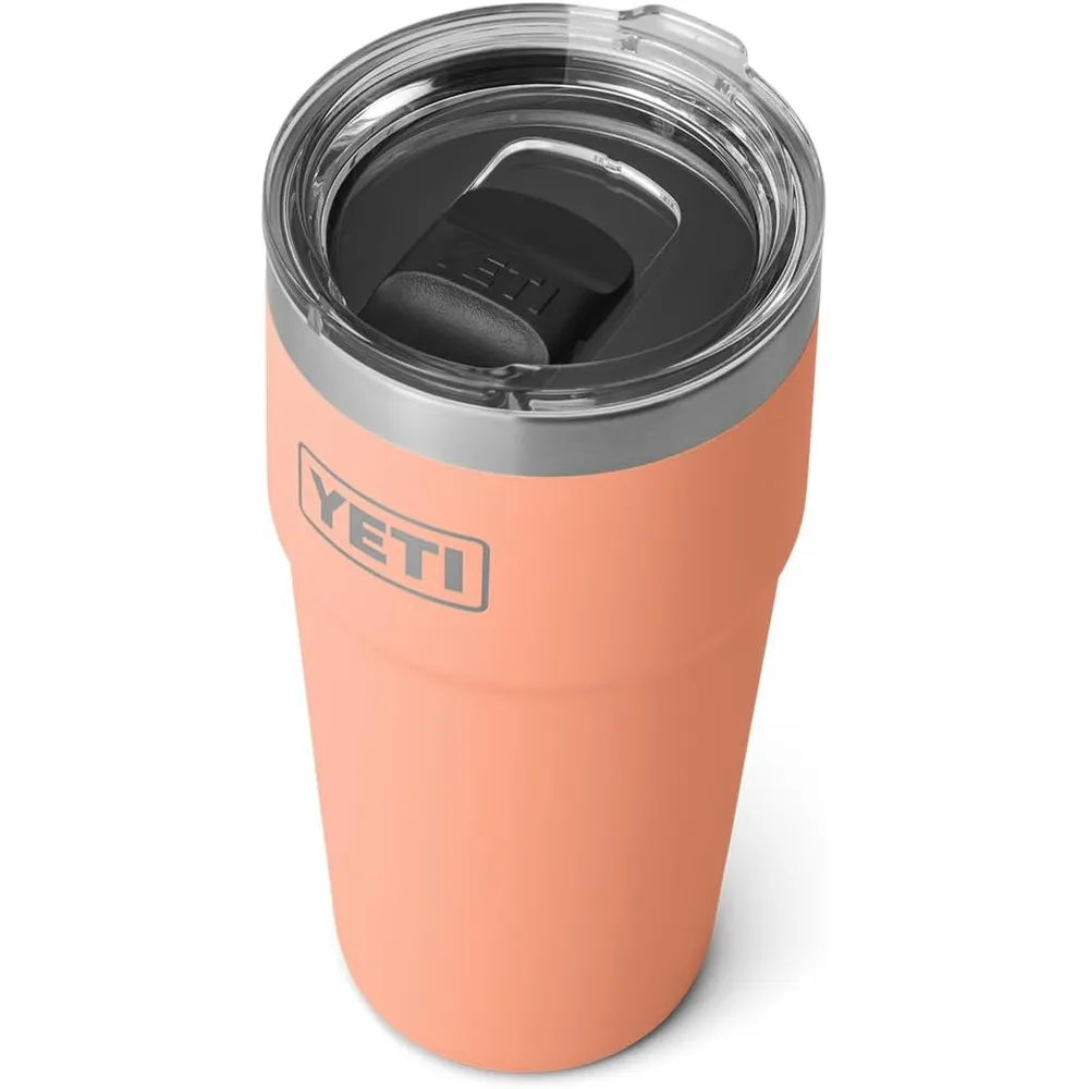 YETI Rambler Vaso de 20 oz de acero inoxidable y tapa MagSlider color melocotón