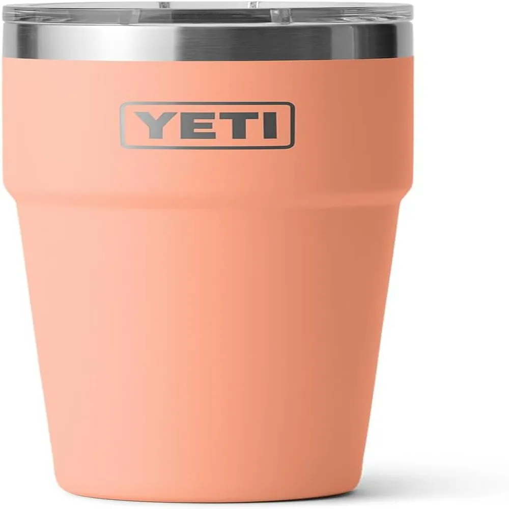 YETI Rambler Vaso de 20 oz de acero inoxidable y tapa MagSlider color melocotón