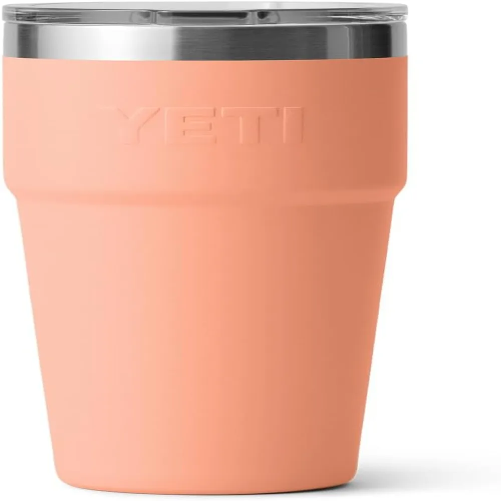 YETI Rambler Vaso de 20 oz de acero inoxidable y tapa MagSlider color melocotón