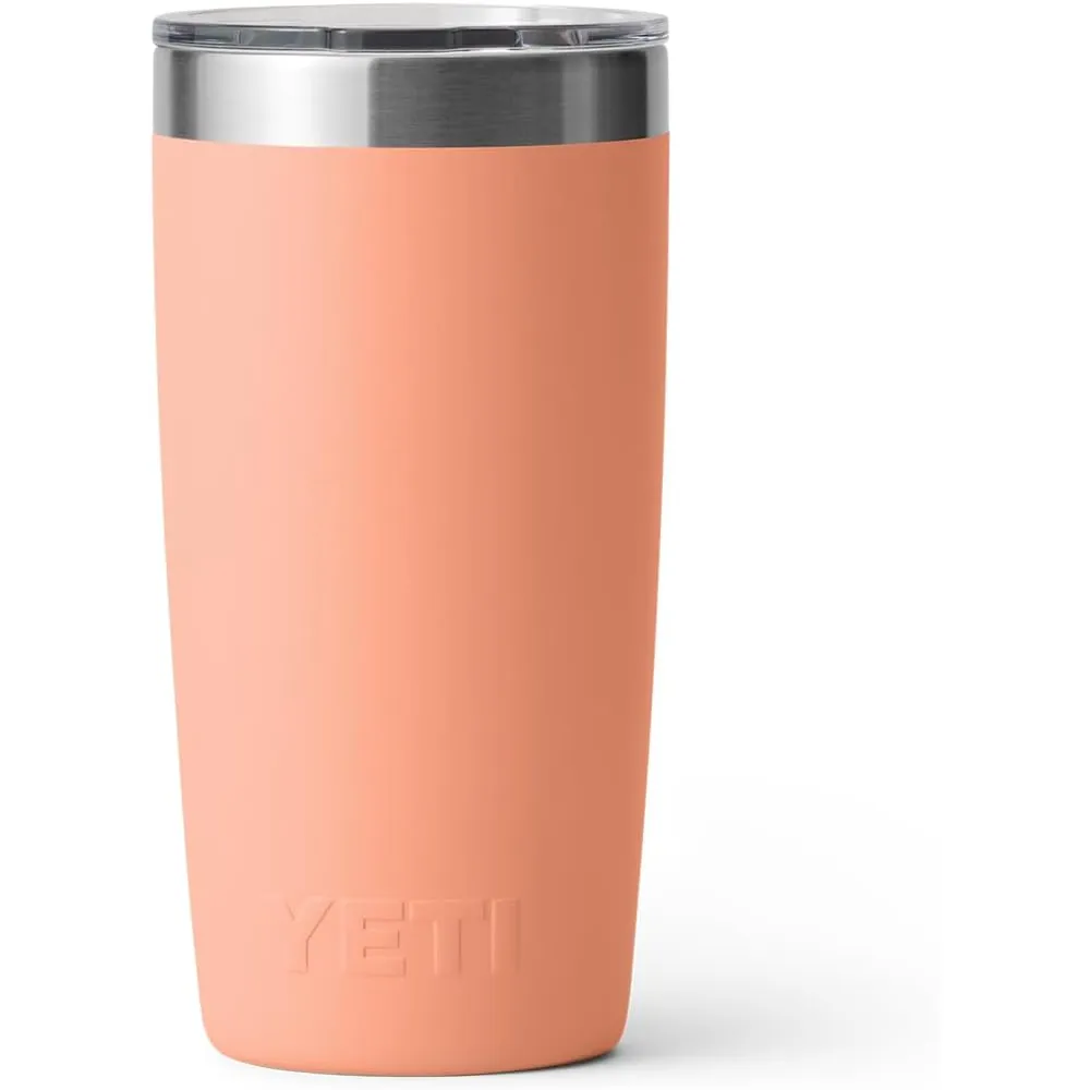 YETI Rambler Vaso de 10 oz de acero inoxidable y tapa MagSlider color melocotón