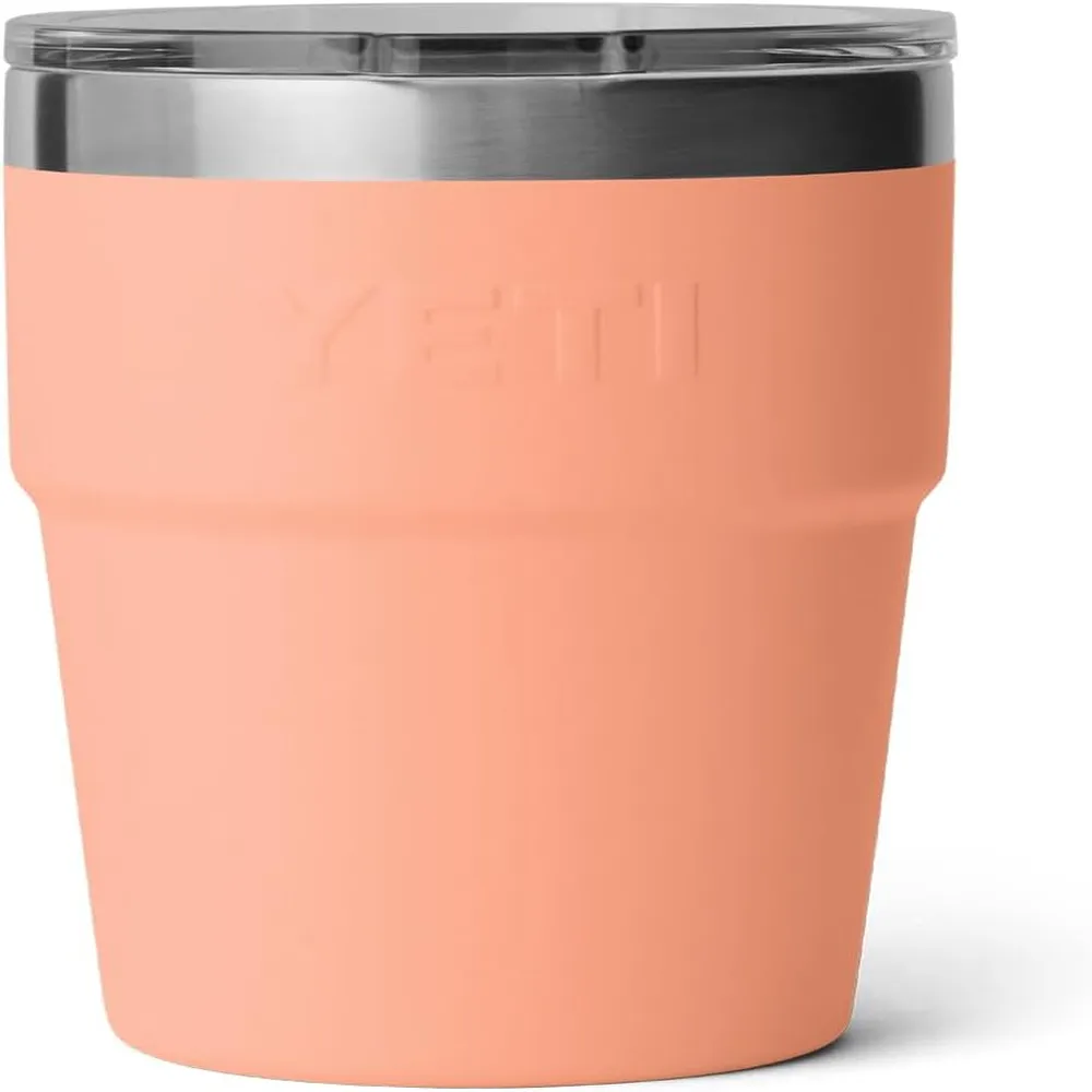 YETI Rambler Vaso de 16 oz de acero inoxidable con tapa MagSlider color melocotón