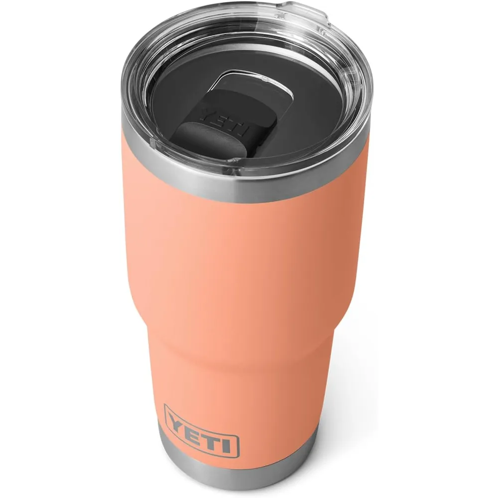 YETI Rambler Vaso de 30 oz de acero inoxidable y tapa MagSlider color melocotón