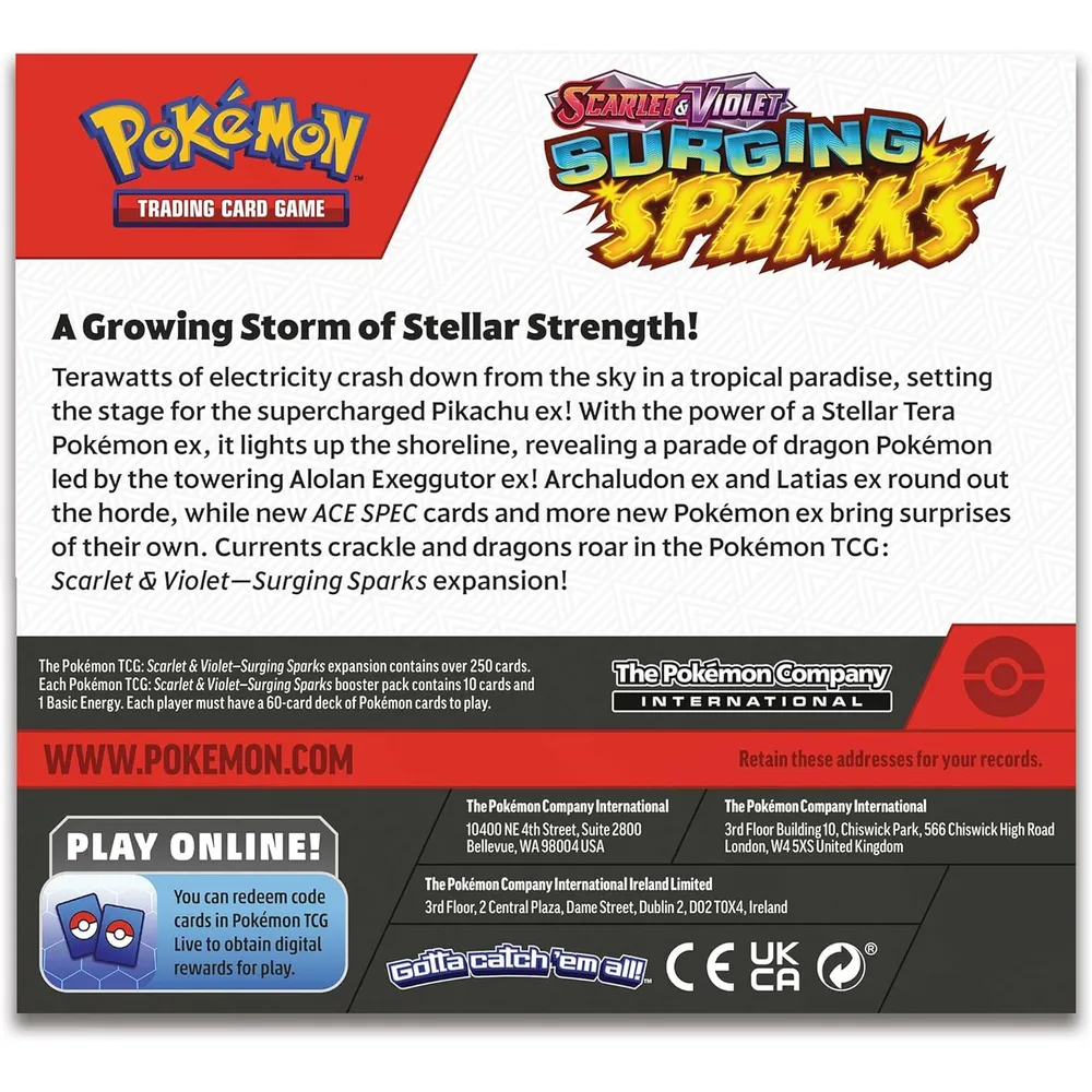 JUEGO DE CARTAS POKÉMON TCG SCARLET & VIOLET SURGING SPARKS BOOSTER DISPLAY BOX (INGLÉS)