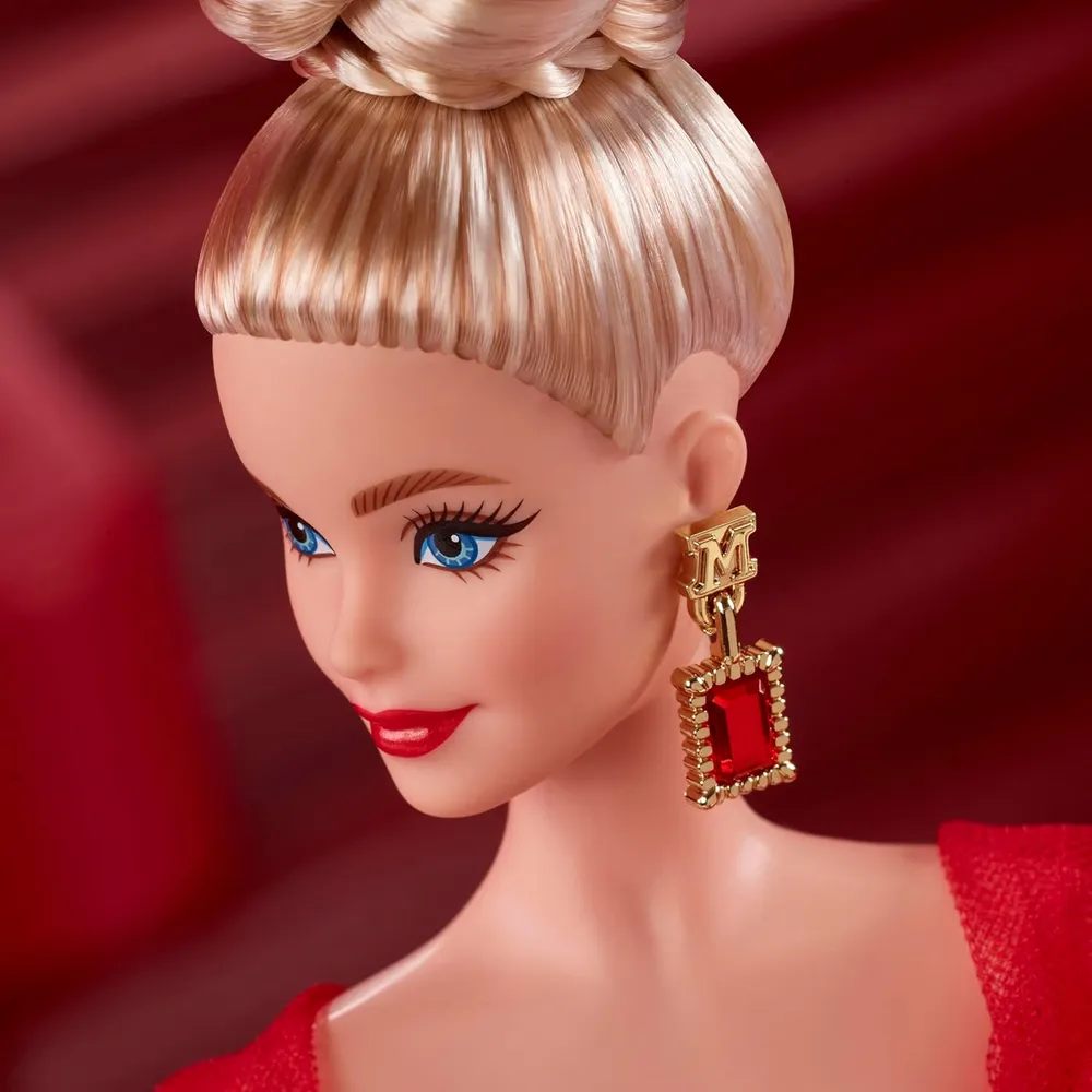 BARBIE SIGNATURE 80 ANIVERSARIO MUÑECA RUBIA VESTIDO ROJO TUL