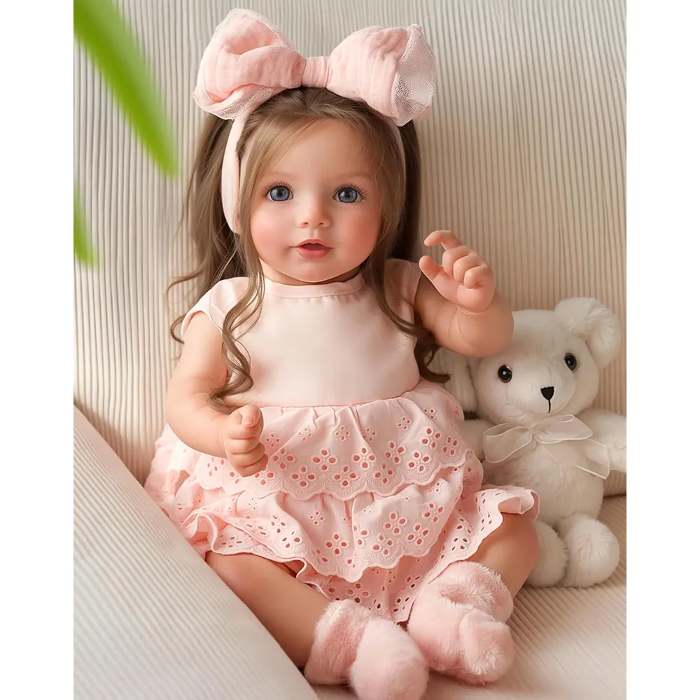 BABESIDE Dara 20"/50 cm muñeca bebé realista castaña