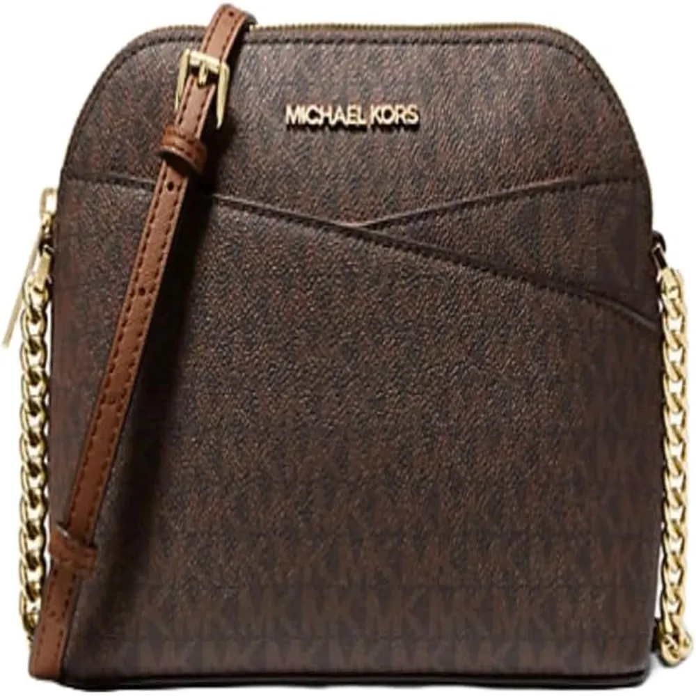 Michael Kors | Bolso Jet Set Travel Mediano Tipo Dome de Cuero (Marrón)