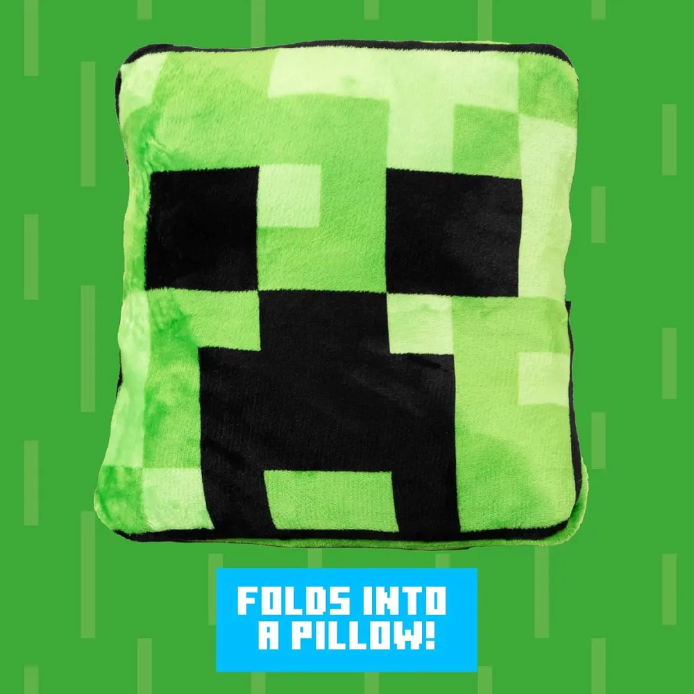 Paladone Minecraft Creeper, manta cojín 2 en 1 oficial