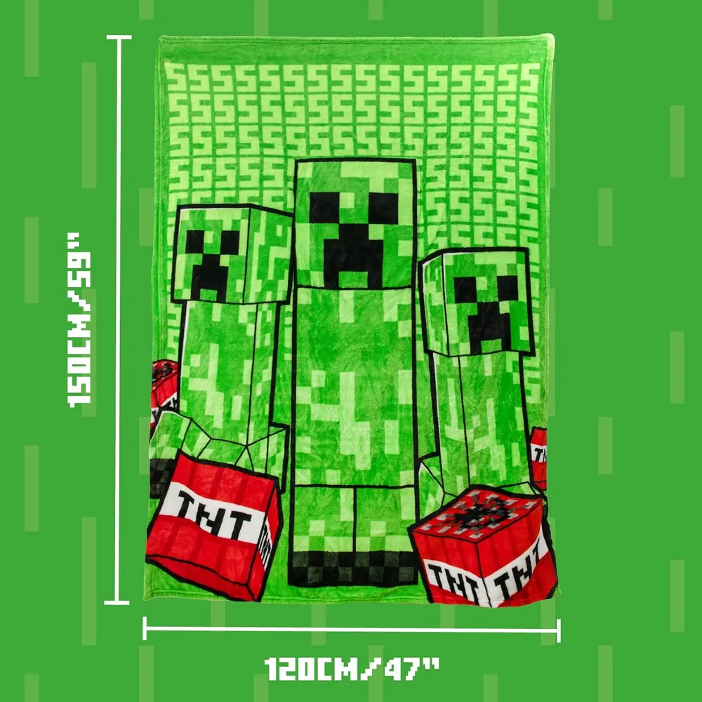 Paladone Minecraft Creeper, manta cojín 2 en 1 oficial