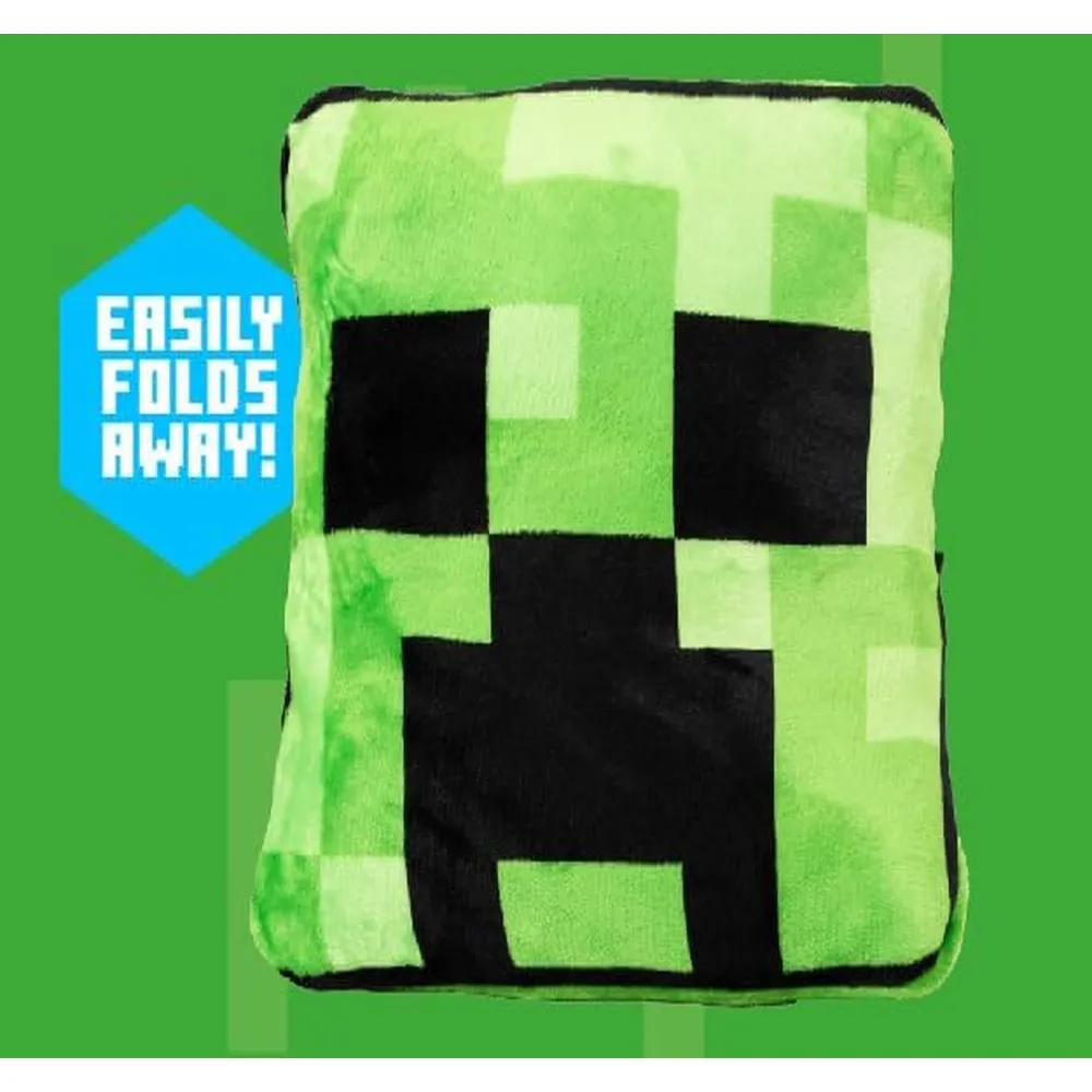 Paladone Minecraft Creeper, manta cojín 2 en 1 oficial