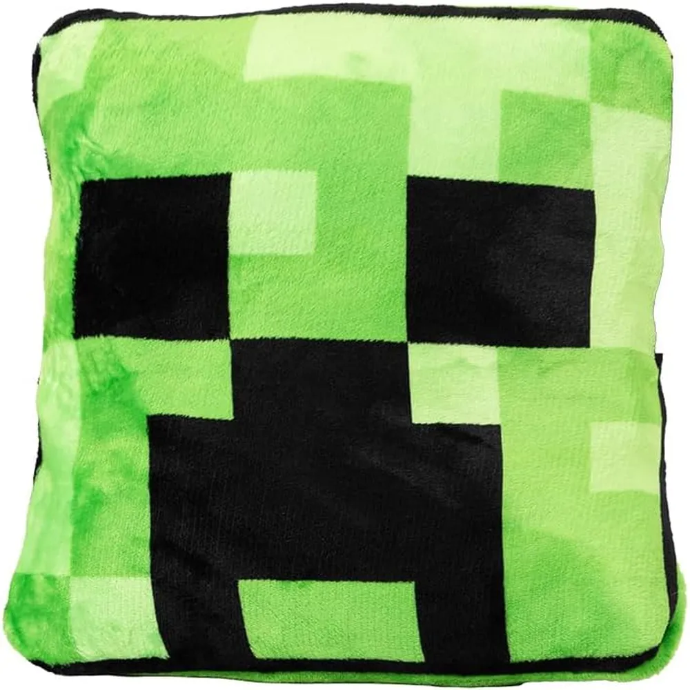 Paladone Minecraft Creeper, manta cojín 2 en 1 oficial