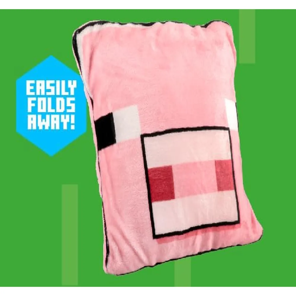 Paladone Minecraft Pig, manta cojín 2 en 1 oficial