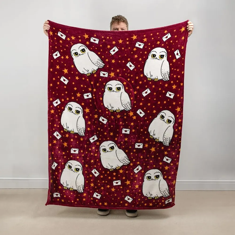 Paladone Harry Potter Hedwig, manta cojín 2 en 1 oficial