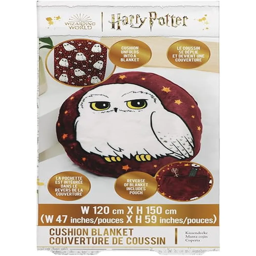 Paladone Harry Potter Hedwig, manta cojín 2 en 1 oficial