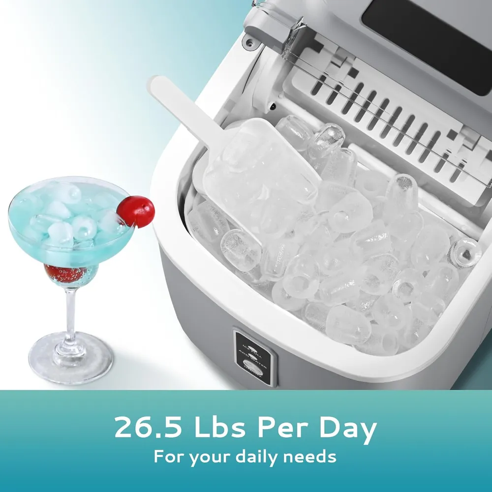 EUHOMY IM-18G MÁQUINA DE HIELO DE ENCIMERA CON ASA 26.5 LB/24H | GRIS