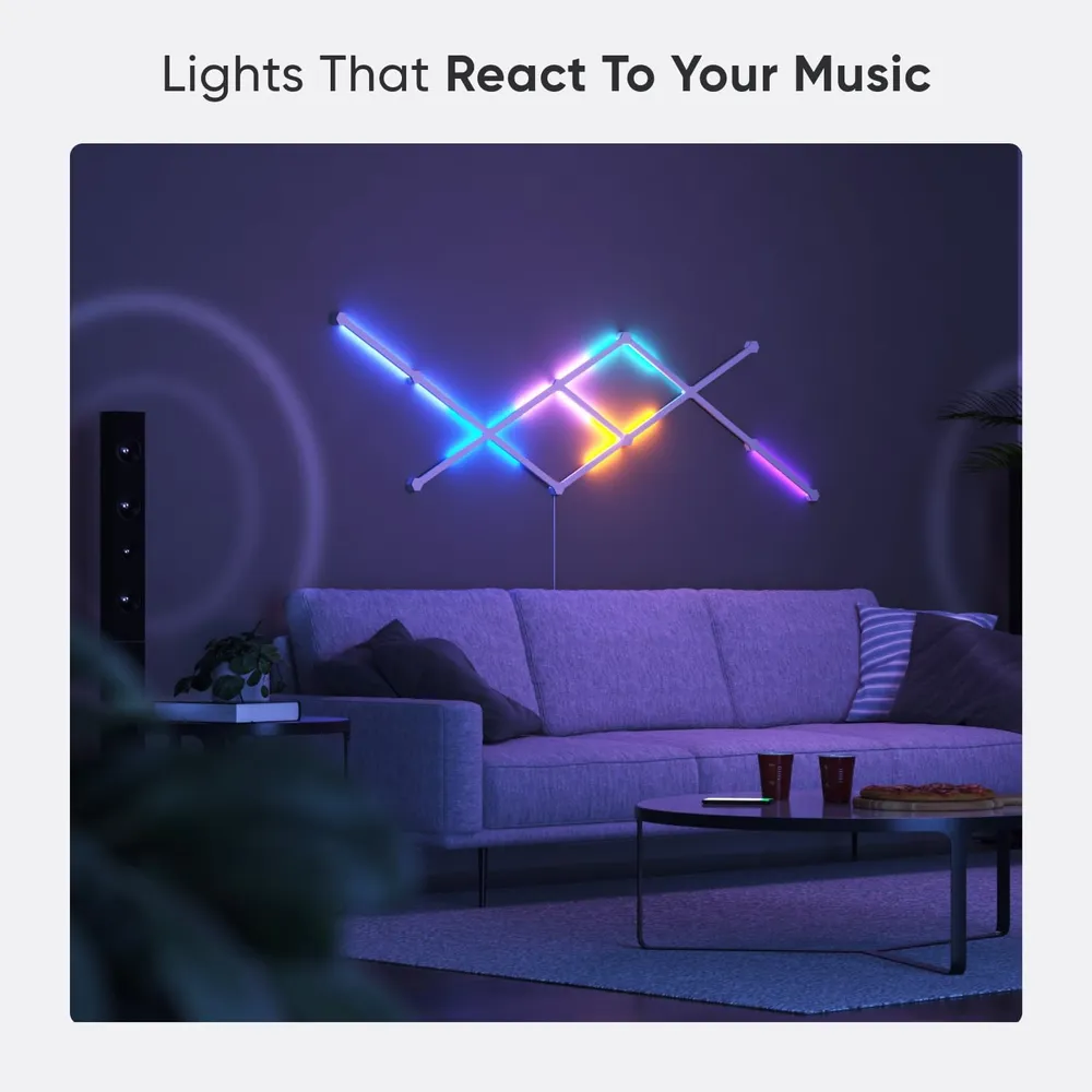 Nanoleaf Lines Luces LED de Pared Inteligentes RGBW WiFi Kit 12 Barras