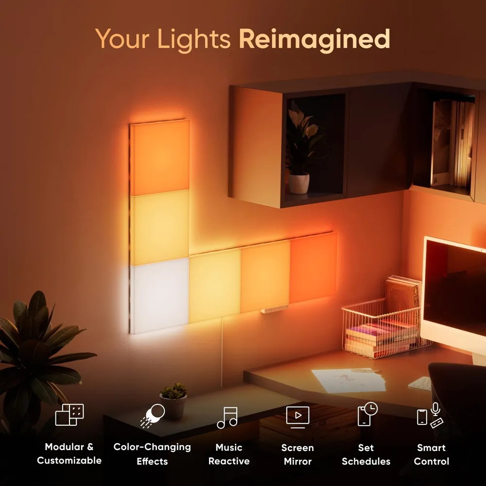 Nanoleaf Blocks Paneles LED de Pared Inteligentes RGBW WiFi 6-Pack