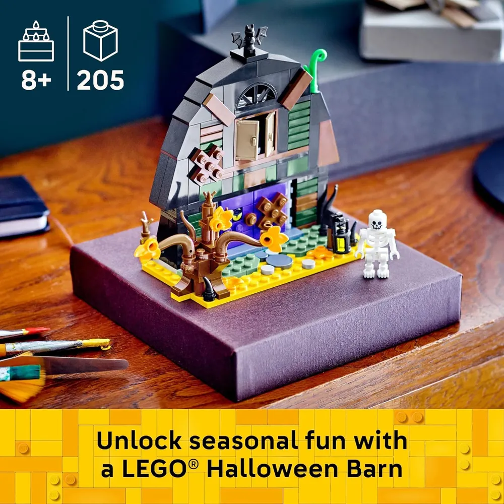 Lego Granero de Halloween, juguete de construcción y decoración para niños