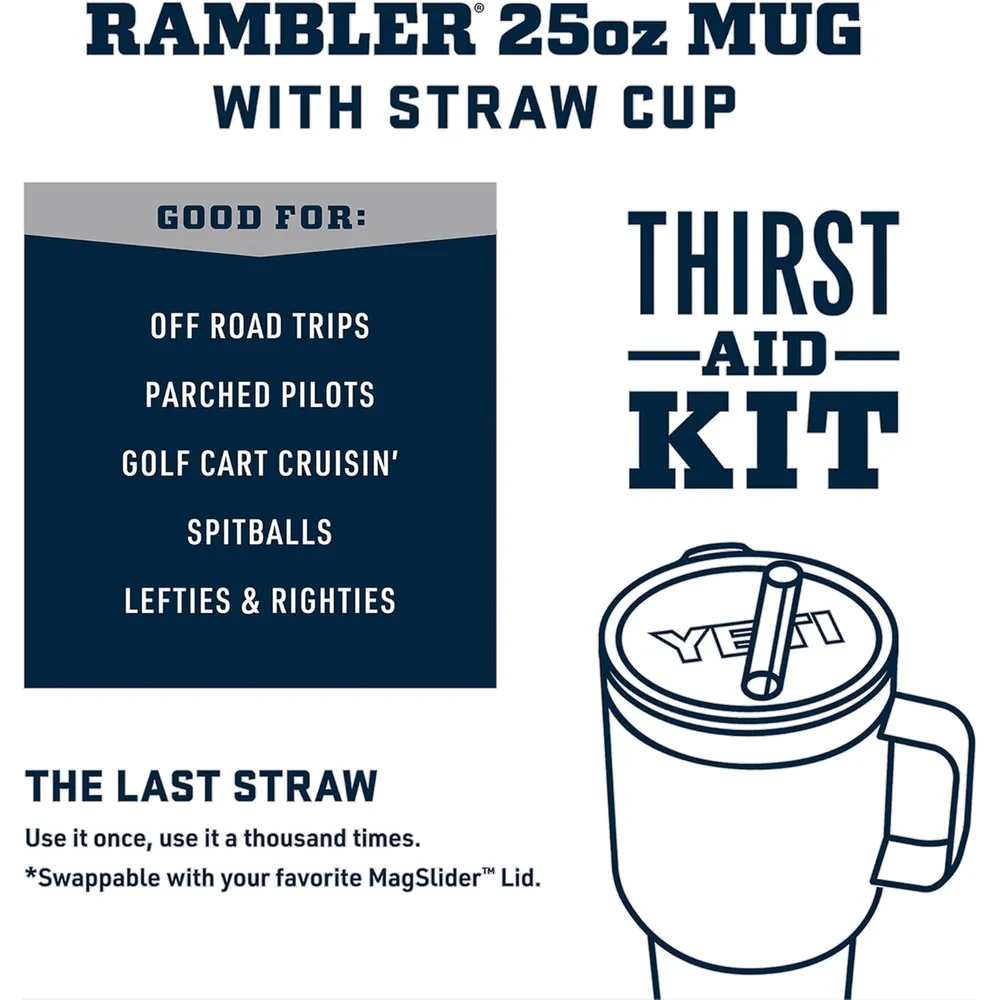 YETI Rambler Juego de vasos: 1 vaso con sorbete de 25 oz y 1 vaso con sorbete de 26 oz