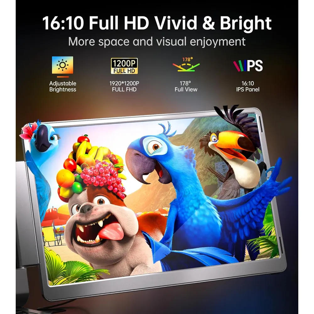 FOPO S7 Extensor Triple Portátil 14" Full HD 1200p