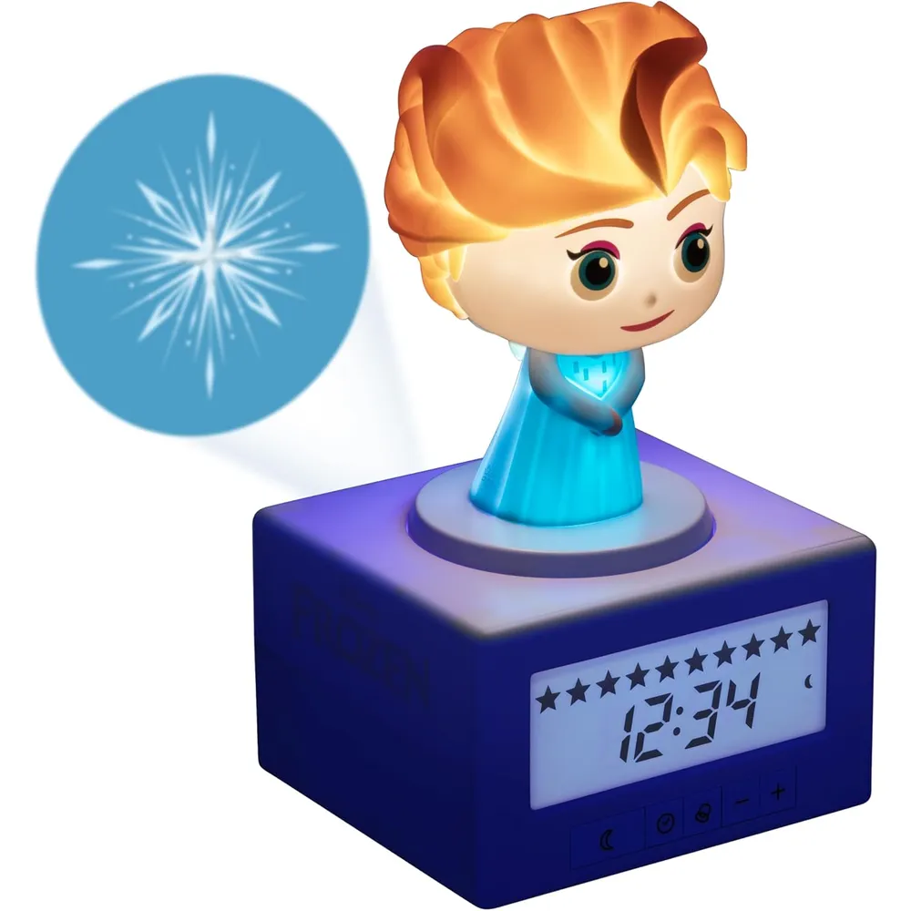 Paladone Disney Frozen Elsa, reloj despertador proyector infantil oficial