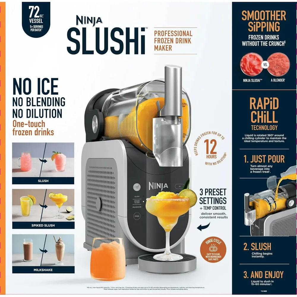 NINJA SLUSHI MÁQUINA PARA GRANIZADOS 72 OZ / 2.1 L, 3 PROGRAMAS