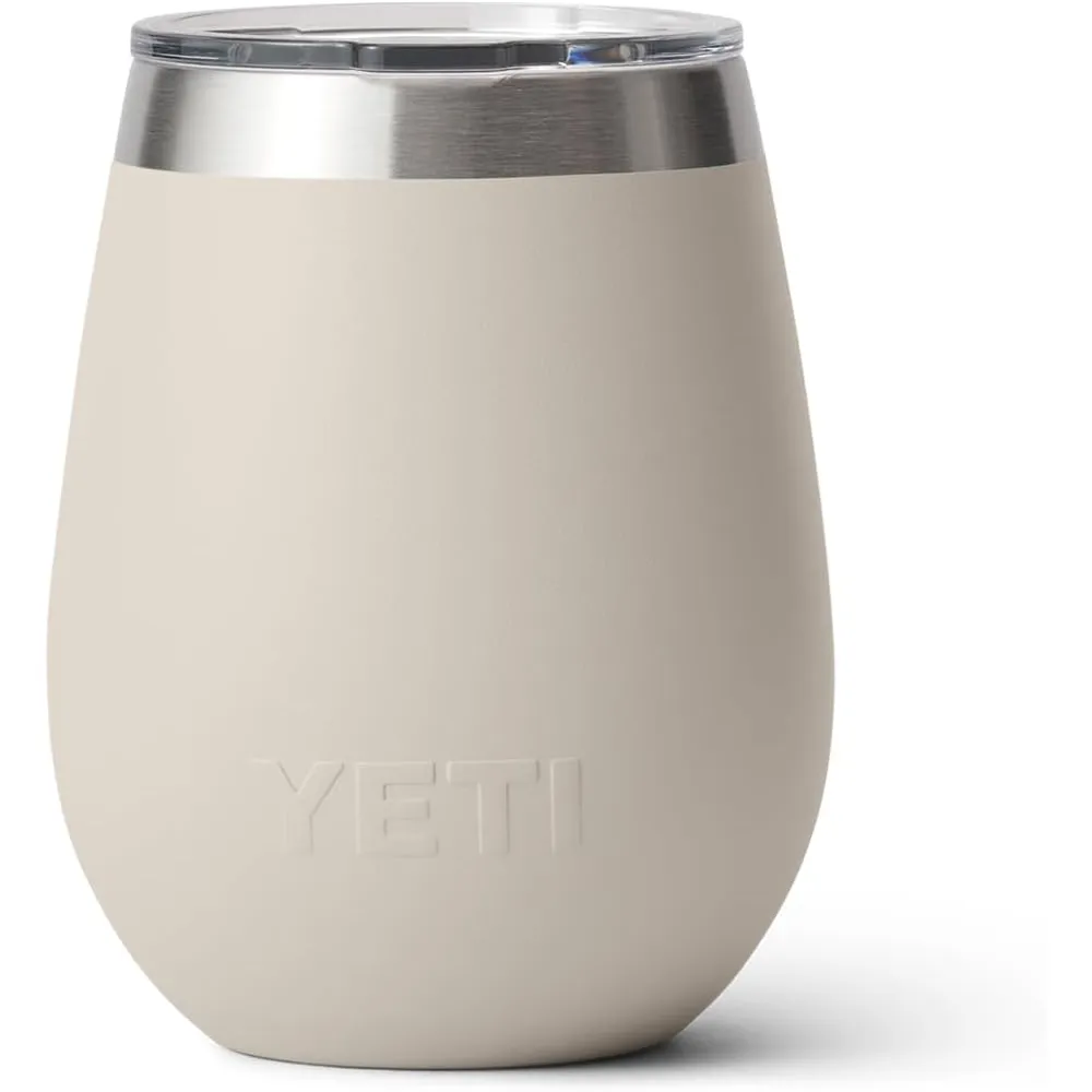 YETI Rambler Vaso de vino de 10 oz de acero inoxidable con tapa MagSlider color crema