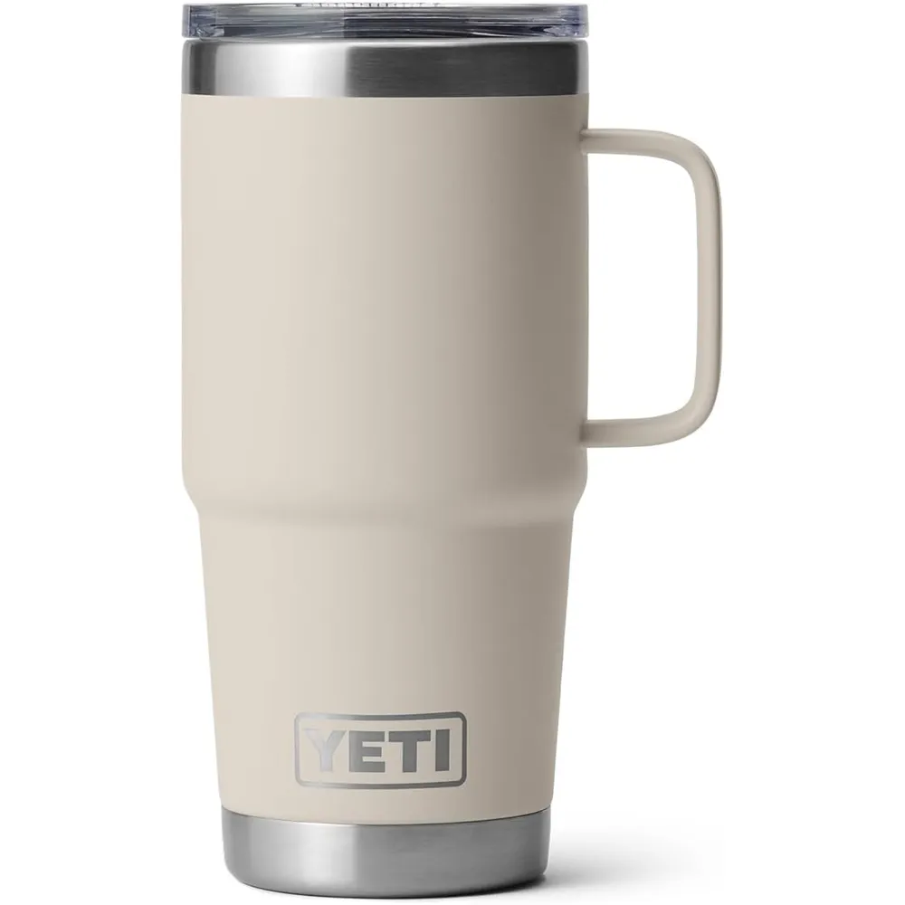 YETI Rambler Vaso de 20 oz de acero inoxidable y tapa Stronghold color beige