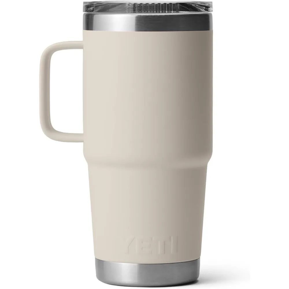 YETI Rambler Vaso de 20 oz de acero inoxidable y tapa Stronghold color beige