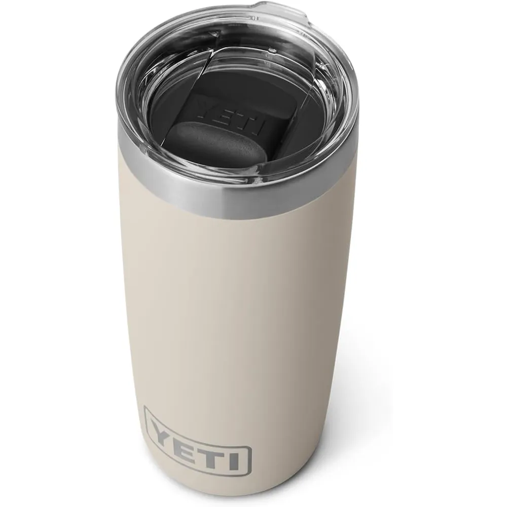 YETI Rambler Vaso de 10 oz de acero inoxidable y tapa MagSlider color crema