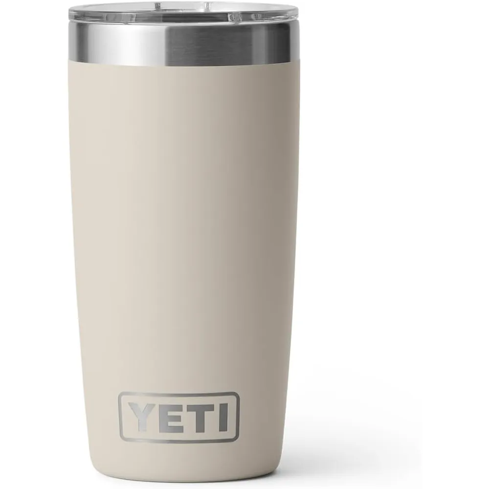 YETI Rambler Vaso de 10 oz de acero inoxidable y tapa MagSlider color crema