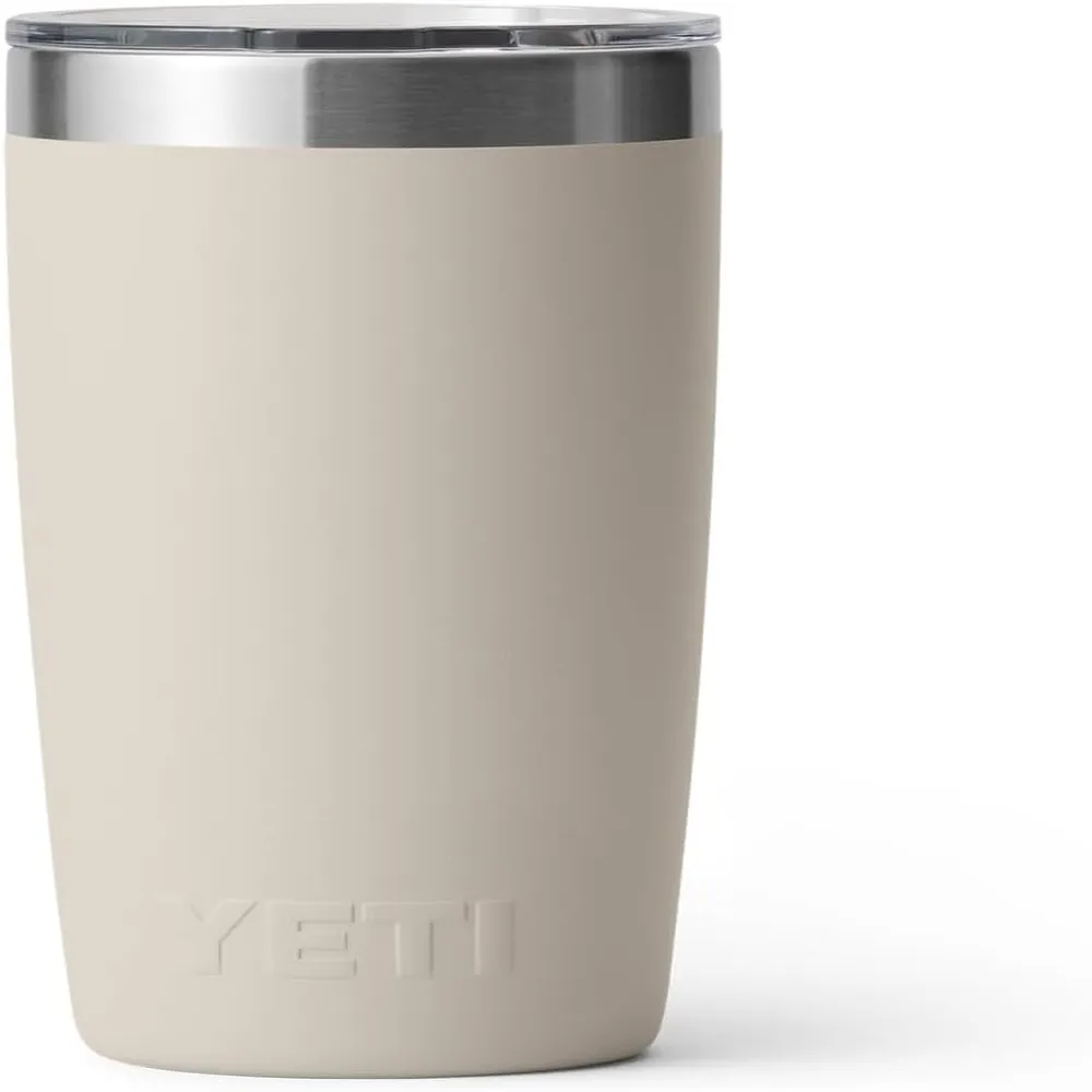 YETI Rambler Vaso de 10 oz de acero inoxidable y tapa MagSlider color crema