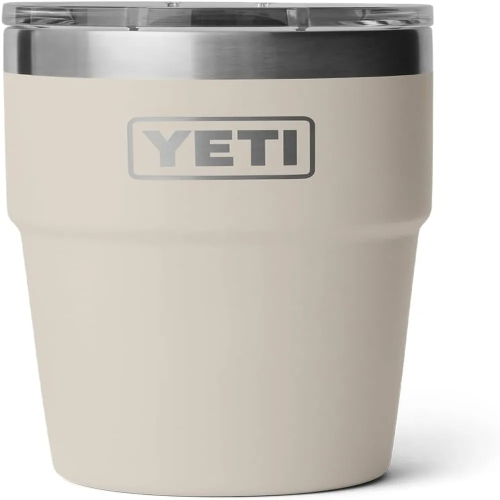 YETI Rambler Vaso de 16 oz de acero inoxidable con tapa MagSlider color crema