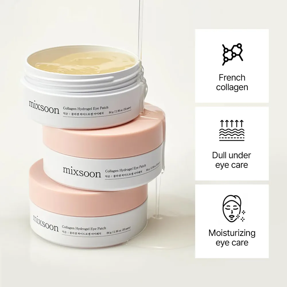 Mixsoon Parches Oculares Hidrogel con Colágeno 84 g (30 pares) – Korea Skin Care