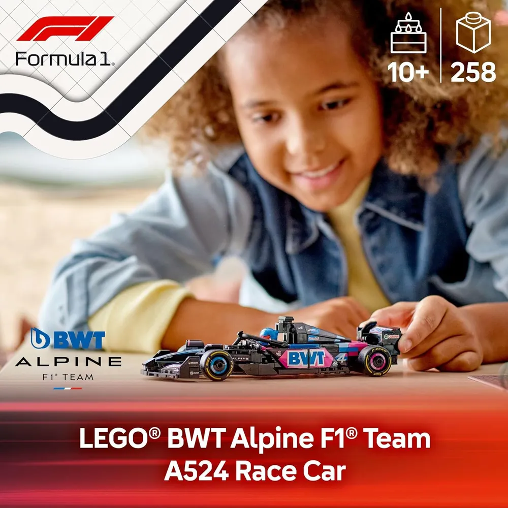 Lego Speed Champions BWT Alpine F1 Team A524, coche de juguete para niños