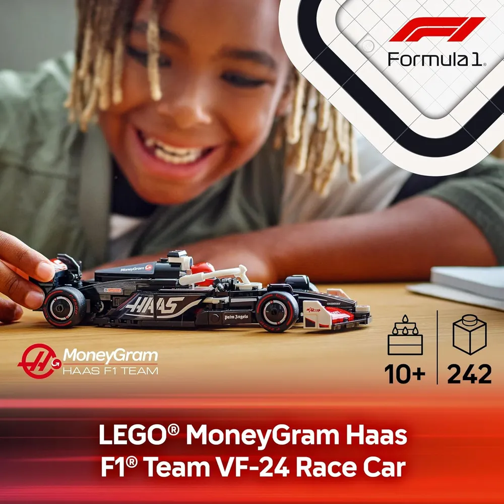 Lego Speed Champions Moneygram Haas F1 Team VF-24, coche de juguete para niños