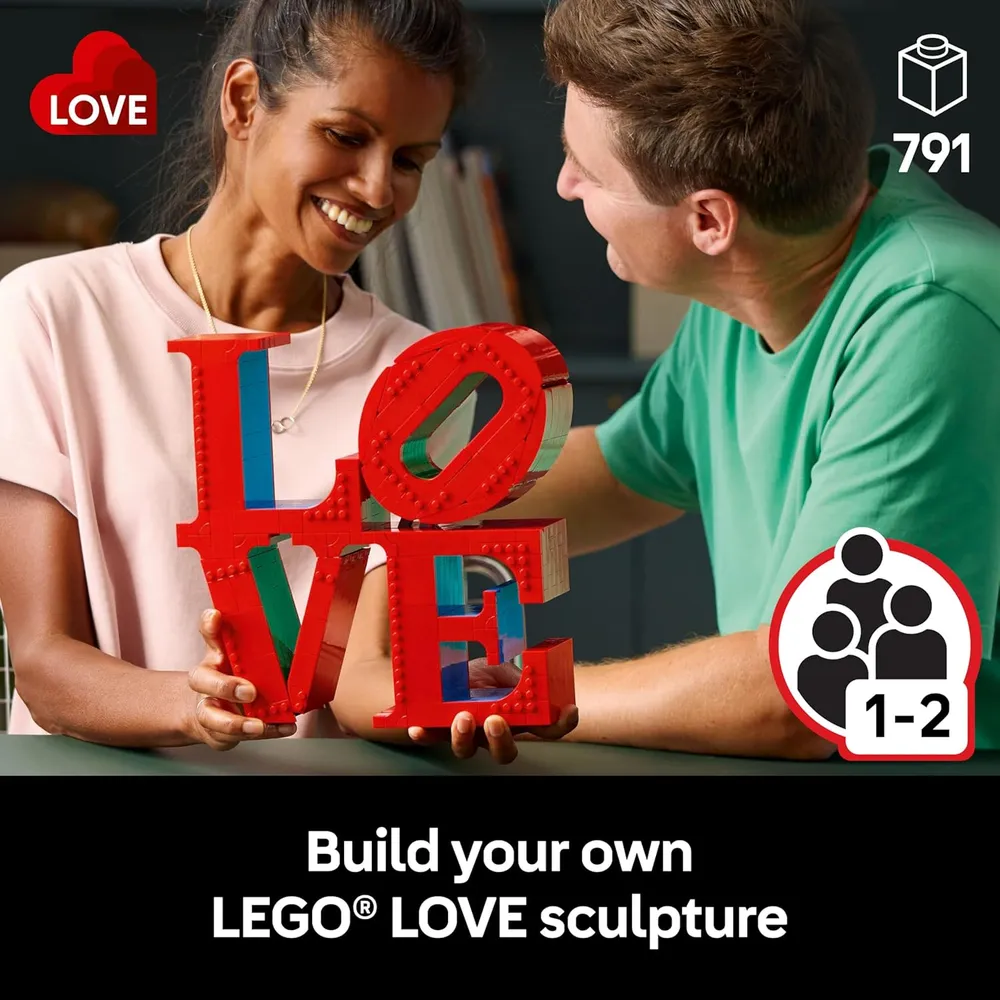 Lego Art Love, set coleccionable de bricolaje para adultos, decoración de hogar