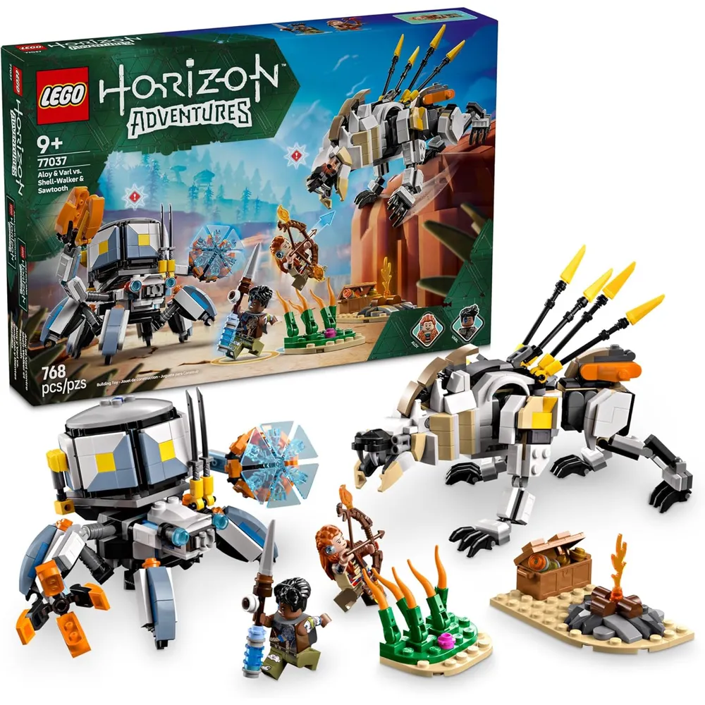 Lego Horizon Adventures Aloy y Varl contra Shell-Walker y Sawtooth, set de juego