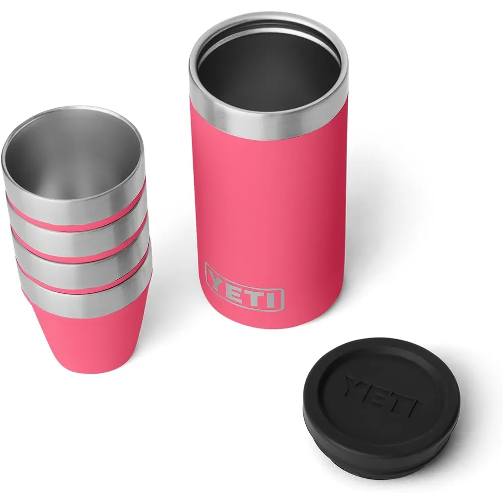 YETI Frasco de 7 oz con juego de vasos de shots a juego color rosado