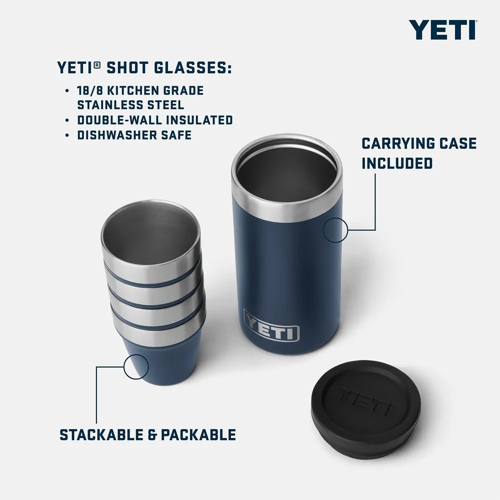 YETI Frasco de 7 oz con juego de vasos de shots a juego color rosado
